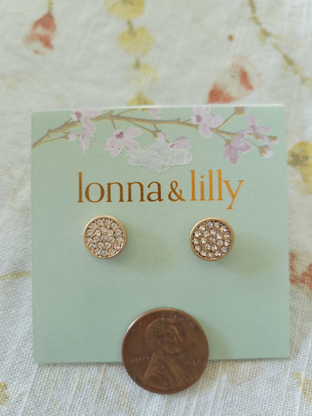 lonna & lilly Gold Crystal Round Stud Earrings